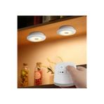 Burenze Modern Dokunmatik Ve Kumandalı Mıknatıslı Pilli Aplik Led Işık Kablosuz Tak Çalıştır 3'Lü Set