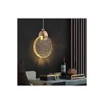Burenze Modern Elegance Luxury Tekli Sarkıt Kristal Camlı Led Avize Gold Sarı Ledli Avize