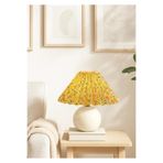 burenze Modern Flower Çiçek Desenli Umbrella Abajur Krem Gövde