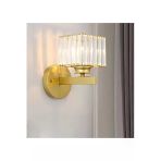 Burenze Modern Kare Kristal Taşlı Pilli Aplik Kablosuz Tak Çalıştır Duvar Apliği Eskitme Gold Sarı