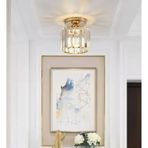 Burenze Modern Lux Plafonyer Kristal Taşlı Avize Gold Sarı Krom krom