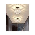 Burenze Modern Luxury Plafonyer Kristal Taşlı Avize Kare Hol Antre Salon Avizesi Siyah