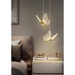 Burenze Modern Luxury Tasarım Butterfly Kelebek Sarkıt Avize Ikili Gold Sarı Gün Işığı - Altın - Sarı