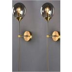 Burenze Modern Tasarım Camlı Aplik 1 Adet Elektrikle Çalışır Duvar Camlı Aplik Eskitme Gold Füme Cam
