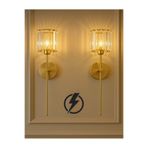 burenze Modern Tasarım Kristal Taşlı Aplik Kablolu Elektrikle Çalışır Eskitme Gold Sarı