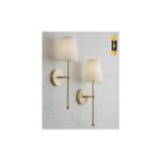 Burenze Modern Tasarım Pilli Aplik Krem Şapkalı Ledli Aplik Eskitme Gold Sarı
