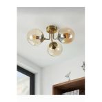 Burenze Modern Tasarım Tavana Sıfır Emma Bal Glop Camlı Avize Salon Mutfak Oturma Odası Avize Eskitme Gold