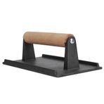 Burger Press, Ağır Hizmet Dökme Demir Grill Press Ve Biftek Ağırlık Tortilla Press Burger Smasher Barbekü Griddle Press, Izgara, Açık Grill, Panini, Tortilla Için Ahşap Saplı