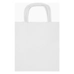 Burgu Saplı Karton Kraft Çanta 5'li - Beyaz - 18 x 8 x 24 cm