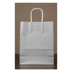 Burgu Saplı Karton Kraft Çanta 5'li - Gümüş - 25 x 12 x 31 cm