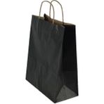 Burgu Saplı Siyah Kağıt Çanta 25X12X31 cm 25 Li