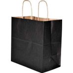 Burgu Sapli Siyah Kagit Canta 33X20x32 Cm - 25 Adet