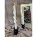 Burgulu Şamdan Beyaz Lüks 24CM - 2 Adet