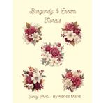 Burgundy & Cream Florals Counted Cross Stitch Patterns - 8 Different Patterns, Easy, Full Sized, Needlepoint (Gnomes by Fancy Prints)