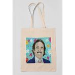 Burhan Altıntop Baskılı Omuz Çantası %100 Pamuklu Tote Bag Ham Bez Çanta - Bej