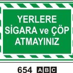 Buris Yerlere Sigara ve Çöp Atmayınız Uyarı Levhası