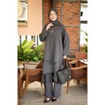 BURİSLA MODA VE AKSESUAR TESETTÜR BELİZ İKİLİ TAKIM ANTRASİT
