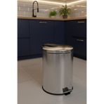 Bürke 30 Litre Çöp Kovası Paslanmaz Pedallı Çöp Kutusu Ayaklı 30 Lt Ofis Lüks Mutfak Bahçe Kovası 45*33 cm