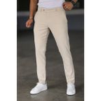 Bürke Erkek Krem Renk Italyan Kesim Slimfit Kumaş Pantolon - 30
