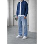 Bürke Erkek Mavi Renk Baggy Fit Bol Kesim Denim Baggy Kot Pantolon