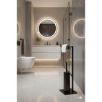 Bürke Mat Siyah Ayaklı Banyo Seti tuvalet Kağıtlığı Klozet Fırçası Devrilmez Paslanmaz Çelik Set