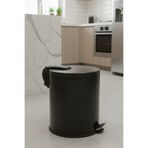 Bürke Siyah 20 Litre Çöp Kovası Mutfak Çelik Pedallı Metal 20 Lt Çöp Kovası Lüx Banyo 35 cm *31 cm