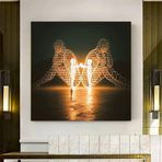 Burning Man Festivalinde Sırt Sırta Veren İki Kişi Tablosu, İçsel Çocuk Temalı Modern Sanat