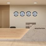 Büro Ev Ofis Dekoru için 36CM 4PARÇA Krom Metal Prestij Dünya Saati Seti