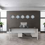 Büro Ev Ofis Dekoru için 36CM 5PARÇA Krom Metal Prestij Dünya Saati Seti
