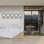 Büro Ev Ofis Dekoru için 5ADET 36CM Black Elit Tarz Tabelalı Dünya Saatleri