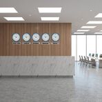 Büro Ev Ofis Dekoru için 5ADET 36CM Mavi Tarz Tabelalı Dünya Saatleri