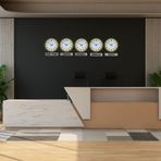 Büro Ev Ofis Dekoru için 5ADET 36CM Sarı Tarz Tabelalı Dünya Saatleri