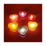 Büro Ev Ofis Dekoru Için Pilli Kalpli Tealight Süsleme Mum - Renkli