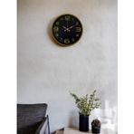 Büro Ev Ofis Duvar Saati için 36CM Kahve Golden Rakamlı Mekanizma