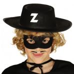 Büro Ev Ofis Etkinlik Gösteri Çocuk Kostümü için Z Logolu Zorro Şapka Maske Seti
