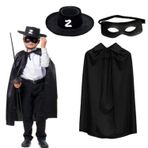 Büro Ev Ofis Etkinlik Gösteri Çocuk Kostümü için Zorro Pelerin Şapka Maske Seti