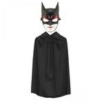 Büro Ev Ofis Etkinlik Gösteri Kostümü için Siyah Batman Pelerin Maske Seti