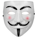 Büro Ev Ofis Etkinlik Gösteri V For Vendetta Kostümü için Beyaz Pembe Yanaklı Maske