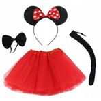 Büro Ev Ofis Etkinlik Partisi için Minnie Mouse Kostüm Seti - Etek, Taç, Kuyruk, Papyon