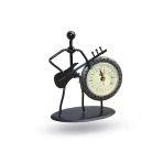 Büro Ev Ofis Hediyesi İçin 18X14cm Metal Gitaristli Masa Saati