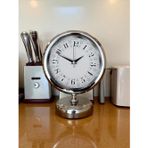 Büro Ev Ofis Hediyesi için 20x25CM Silver Krom Metal Klasik Masa Saati