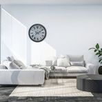 Büro Ev Ofis Hediyesi için 36CM Gri Atlas Modern Tasarım Duvar Saati