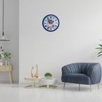 Büro Ev Ofis Hediyesi için 36CM Lacivert Çiçek Stil Duvar Saati
