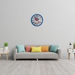 Büro Ev Ofis Hediyesi için 36CM Mavi Blue Flower Stil Duvar Saati