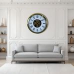 Büro Ev Ofis Hediyesi için 60CM Golden Aurelius Tasarım Çarklı Duvar Saati