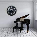 Büro Ev Ofis Hediyesi için 60CM Krom Iron Legacy Stil Çarklı Duvar Saati