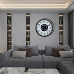 Büro Ev Ofis Hediyesi için 60CM Krom Sade Stil Çarklı Duvar Saati