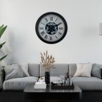 Büro Ev Ofis Hediyesi için 60CM Siyah Atlas Stil Çarklı Duvar Saati