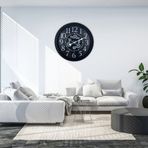 Büro Ev Ofis Hediyesi için 60CM Siyah Haritage Stil Çarklı Duvar Saati