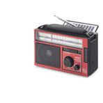 Büro Ev Ofis Hediyesi için Kırmızı Siyah Bluetooth Solar Panel Fm Radyo Usb Tf Nostaljik Hoparlör